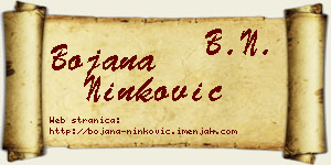 Bojana Ninković vizit kartica